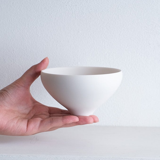 有馬和博 白サビ陶器鉢｜未使用 作家鉢｜φ10.5cm H15.5cm 【公式通販】